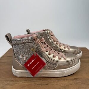 New Big Kids Unisex Billy Classic Lace High Rose Gold Sneakers Unicorn Shoe Sz 1